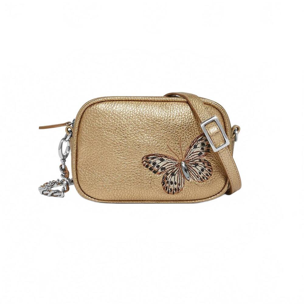NEW BRIGHTON women's butterfly shimmer handbag in gold